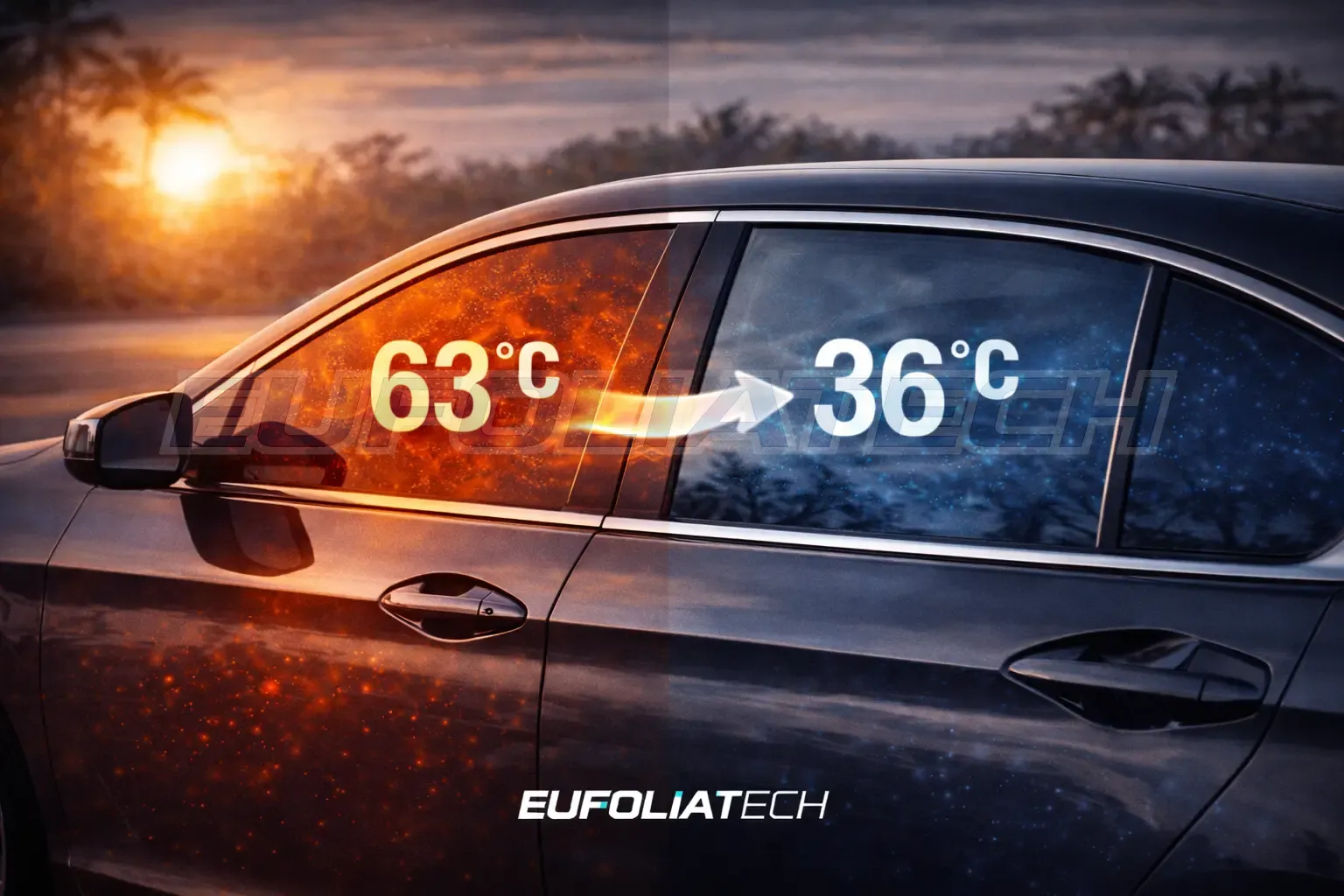 Fémezett autófólia hővisszaverés