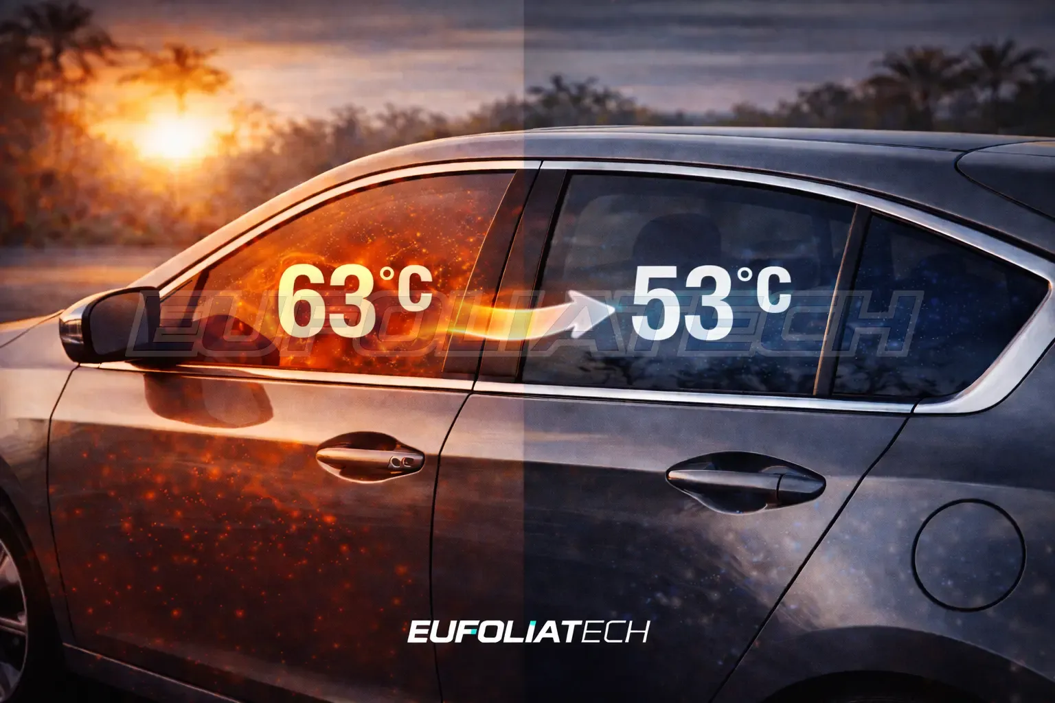 Gyári sötétített autóüveg hőcsökkentés