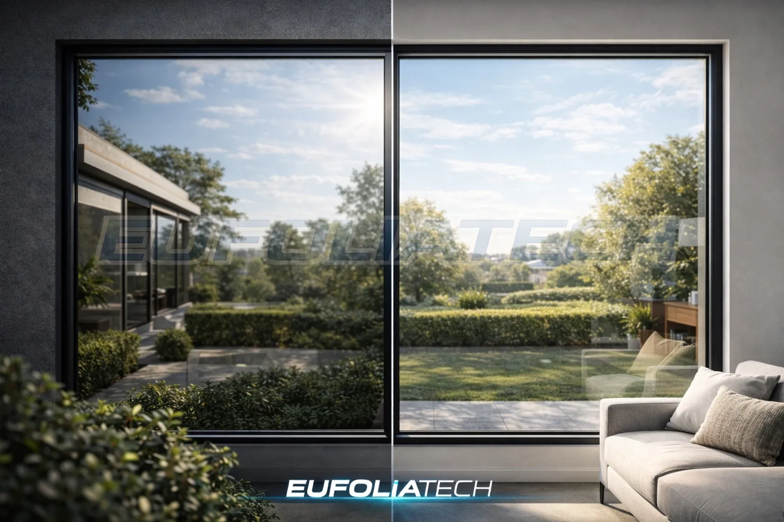 Betekintésgátló ablakfólia hatás – kívül tükrös, belül átlátható